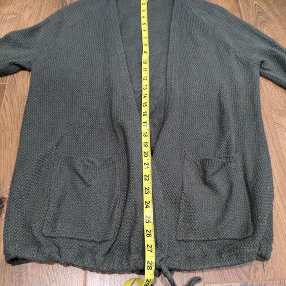 Madewell Womens Palisades Open Knit Cardigan Size S Green Lightweight Drawstring - Picture 11 of 12